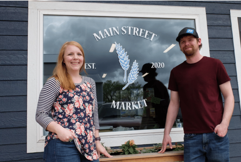 Alex and Caileen Ostenson outside of Main Street Market